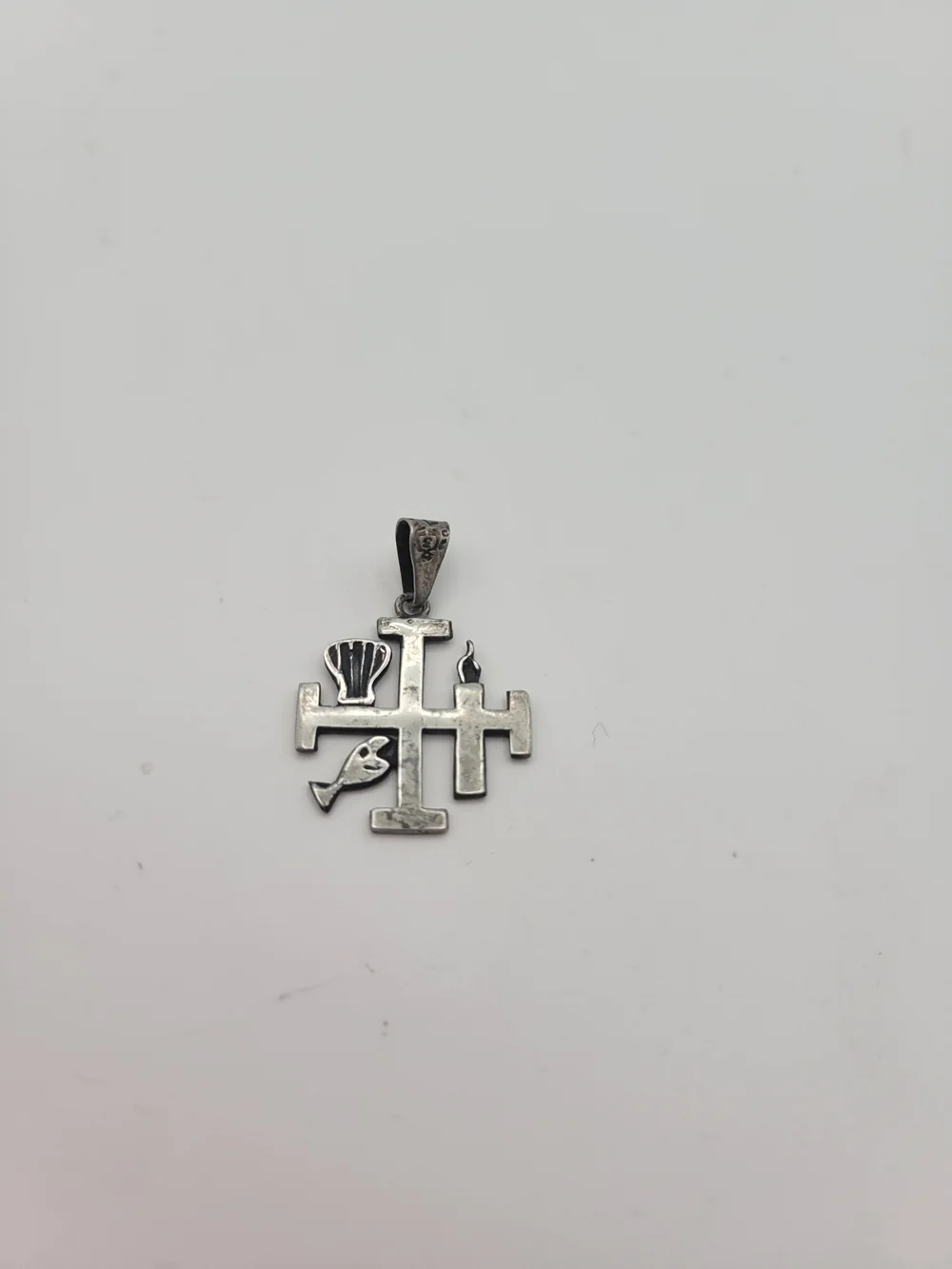 Sterling Silver Stunning Catholic Crucifi Holy Cross Pectoral Jerusalem Pendant